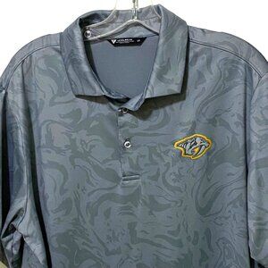 Levelwear Nashville Predators Mens Polo Shirt L Gray Preppy‎ Sporty Golf AOP